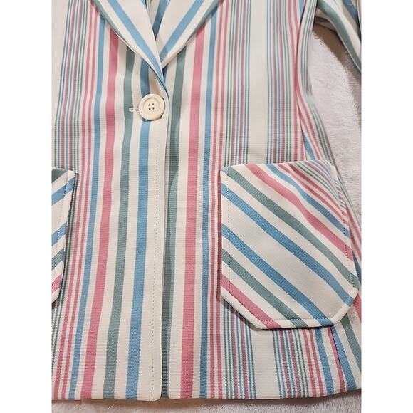 ZIO Designed By YoungJA Striped Jacket Size Small Business Cream,pink,blue,green - Picture 3 of 6
